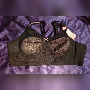 CACIQUE Bra Unlined Full Coverage No-Wire 50D Black Pink